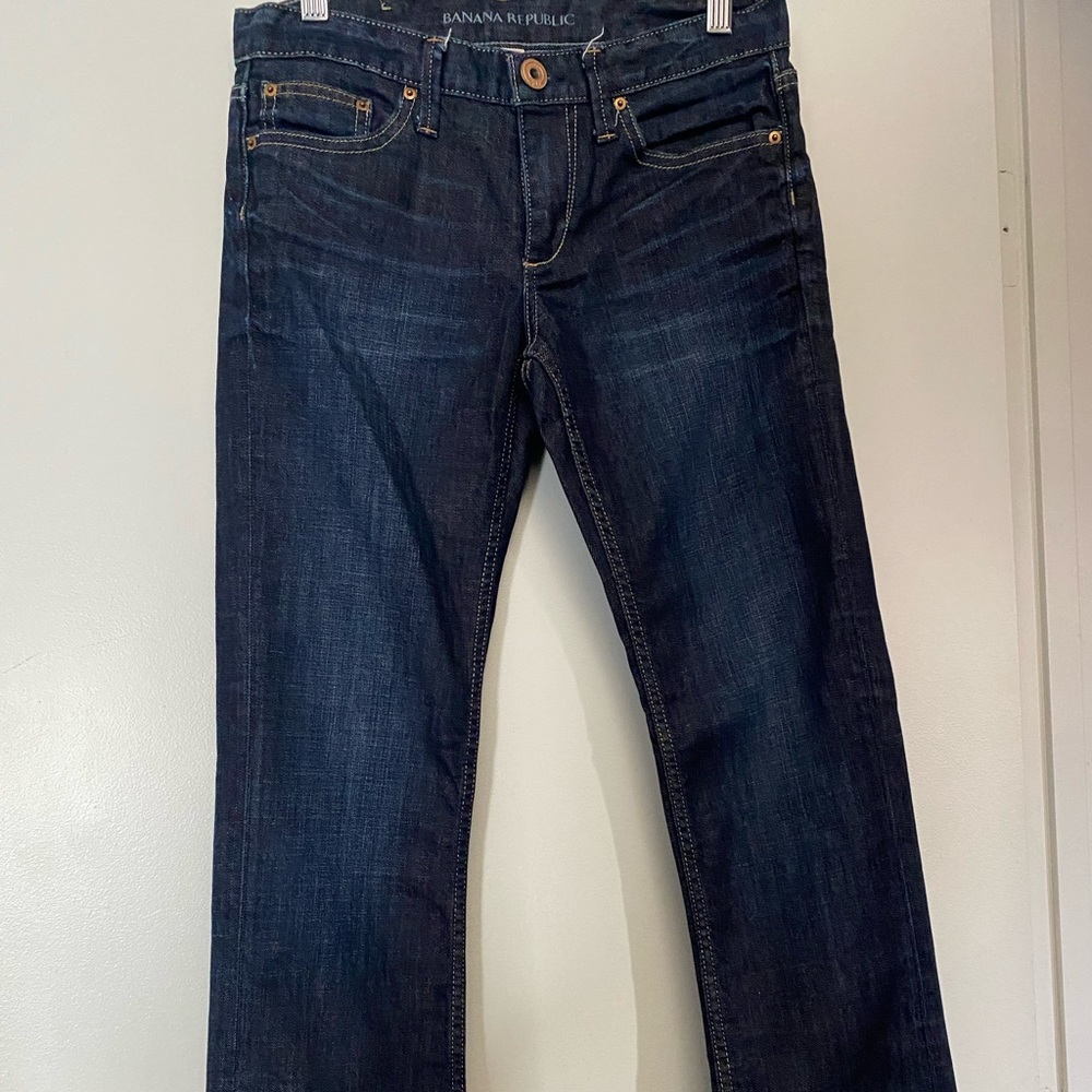 Banana Republic dark denim straight leg jeans